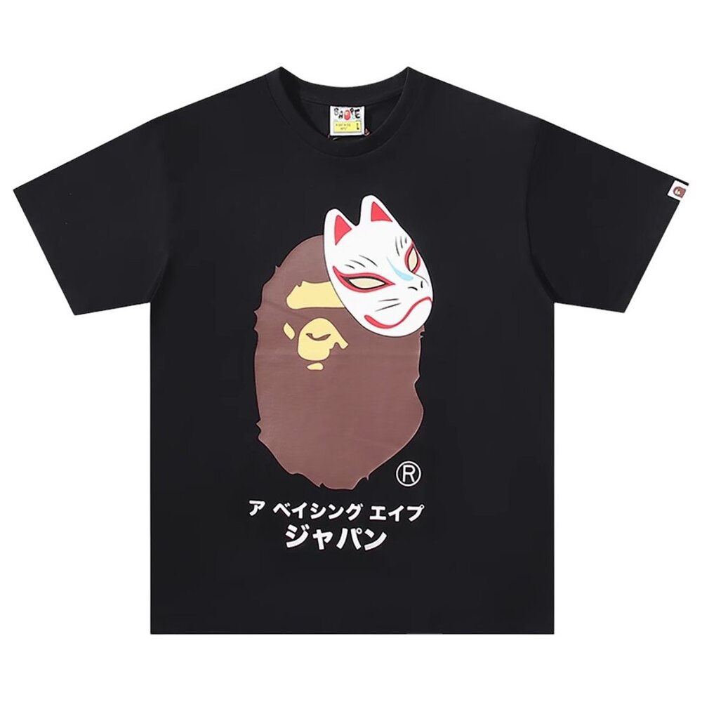 BAPE Japanese Fox Mask T-Shirt Black | A Bathing Ape